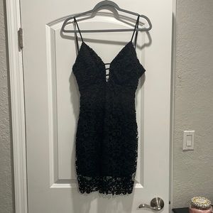 Black laced cocktail dress
